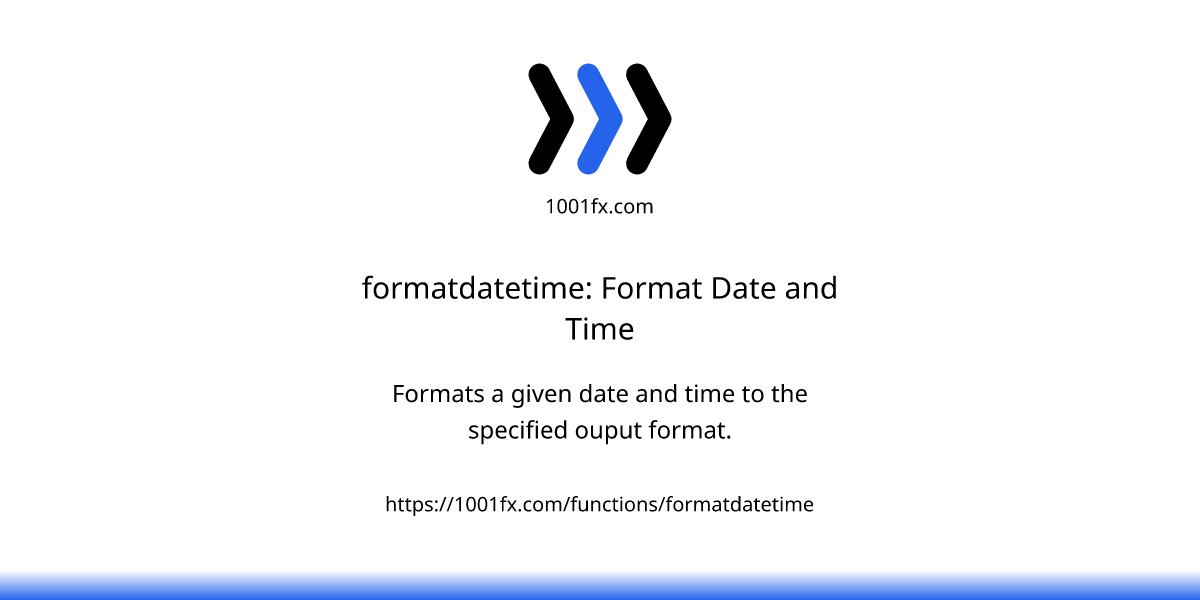 formatdatetime: Format Date and Time