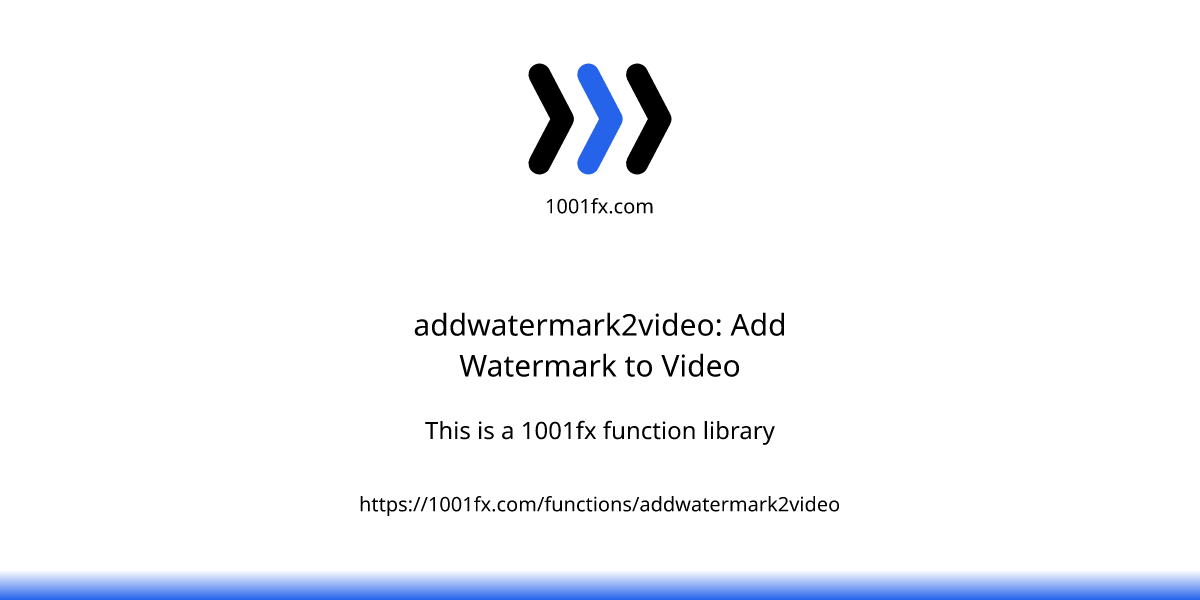 addwatermark2video: Add Watermark to Video